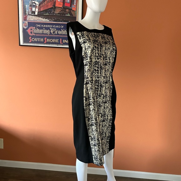 CLASSIQUES ENTIER black and gold sleeveless cocktail dress - Picture 6 of 9